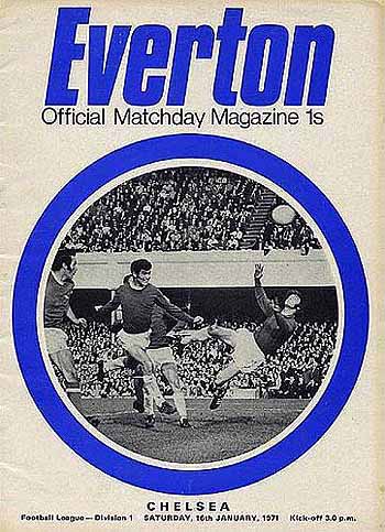programme cover for Everton v Chelsea, 16th Jan 1971