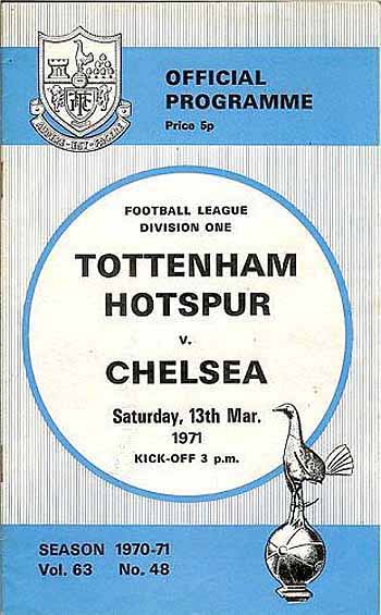 programme cover for Tottenham Hotspur v Chelsea, 13th Mar 1971