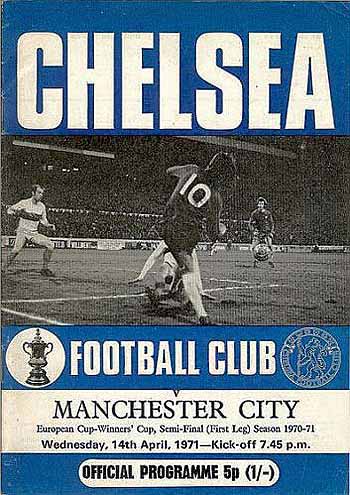 programme cover for Chelsea v Manchester City, Wednesday, 14th Apr 1971