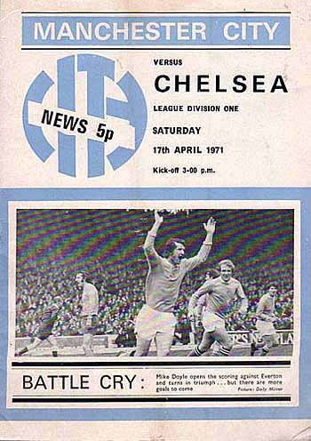 programme cover for Manchester City v Chelsea, 17th Apr 1971