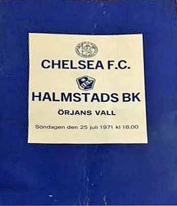 programme cover for Halmstads BK v Chelsea, Sunday, 25th Jul 1971