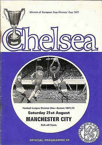 programme cover for Chelsea v Manchester City, 21st Aug 1971