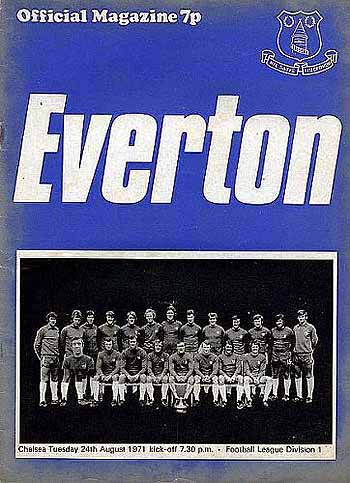 programme cover for Everton v Chelsea, 24th Aug 1971