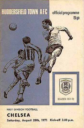 programme cover for Huddersfield Town v Chelsea, 28th Aug 1971