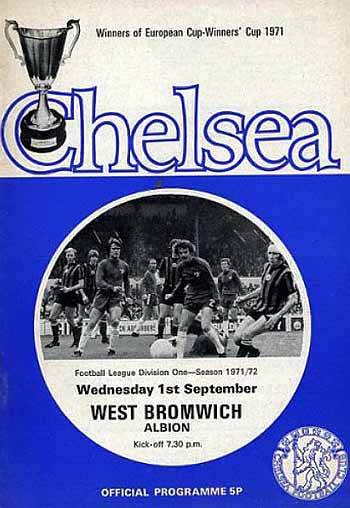 programme cover for Chelsea v West Bromwich Albion, 1st Sep 1971