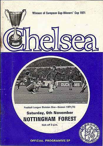 programme cover for Chelsea v Nottingham Forest, 6th Nov 1971