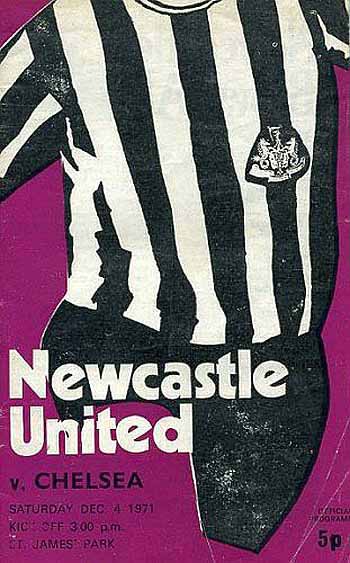 programme cover for Newcastle United v Chelsea, Saturday, 4th Dec 1971