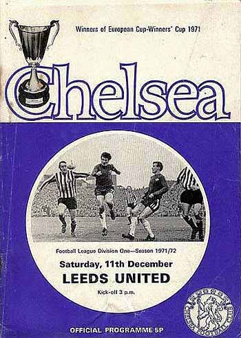 programme cover for Chelsea v Leeds United, Saturday, 11th Dec 1971