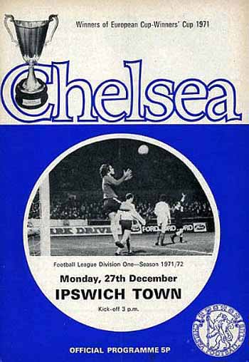 programme cover for Chelsea v Ipswich Town, 27th Dec 1971