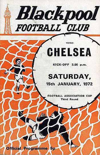 programme cover for Blackpool v Chelsea, Saturday, 15th Jan 1972