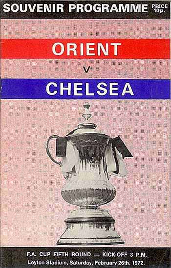 programme cover for Orient v Chelsea, 26th Feb 1972