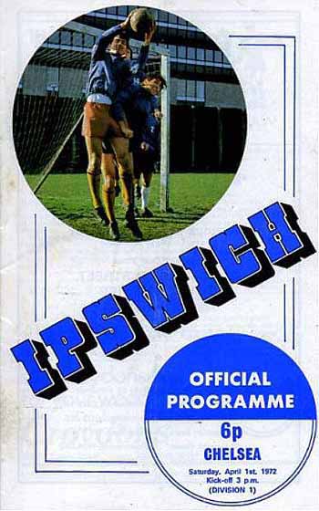 programme cover for Ipswich Town v Chelsea, Saturday, 1st Apr 1972