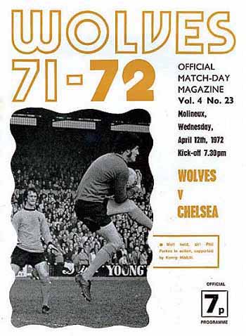 programme cover for Wolverhampton Wanderers v Chelsea, 12th Apr 1972