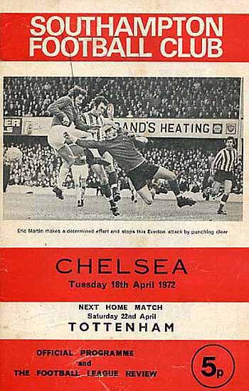 programme cover for Southampton v Chelsea, 18th Apr 1972