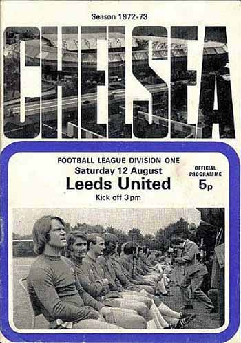programme cover for Chelsea v Leeds United, Saturday, 12th Aug 1972