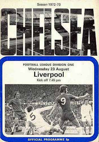 programme cover for Chelsea v Liverpool, 23rd Aug 1972