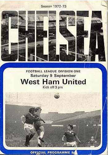 programme cover for Chelsea v West Ham United, Saturday, 9th Sep 1972