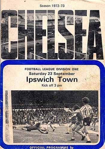 programme cover for Chelsea v Ipswich Town, Saturday, 23rd Sep 1972