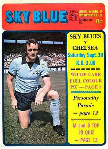 programme cover for Coventry City v Chelsea, Saturday, 30th Sep 1972