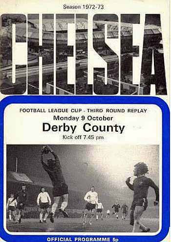 programme cover for Chelsea v Derby County, Monday, 9th Oct 1972