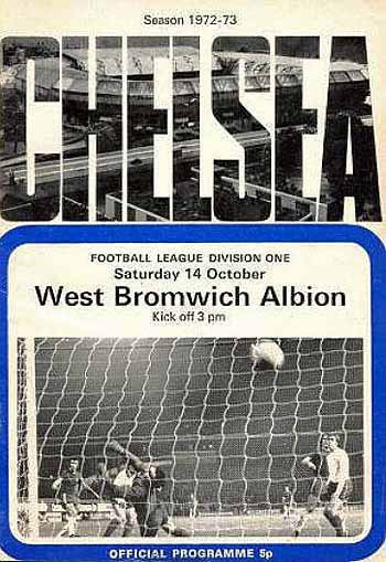 programme cover for Chelsea v West Bromwich Albion, 14th Oct 1972