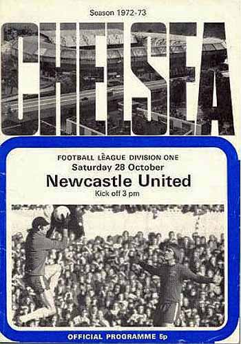 programme cover for Chelsea v Newcastle United, Saturday, 28th Oct 1972