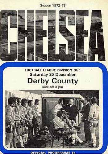 programme cover for Chelsea v Derby County, 30th Dec 1972
