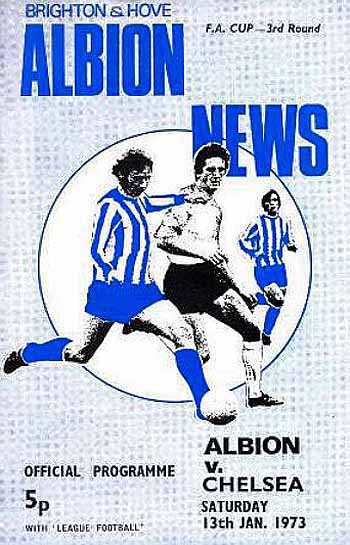 programme cover for Brighton And Hove Albion v Chelsea, Saturday, 13th Jan 1973