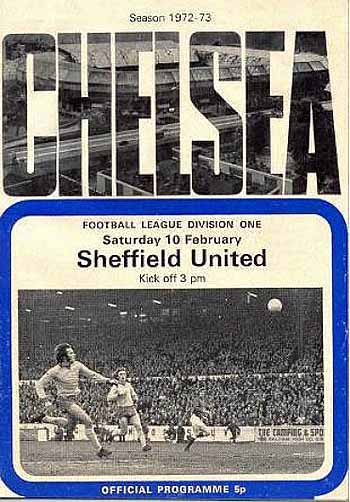 programme cover for Chelsea v Sheffield United, Saturday, 10th Feb 1973
