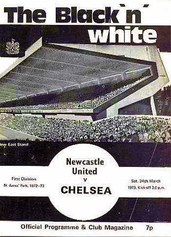 programme cover for Newcastle United v Chelsea, 24th Mar 1973