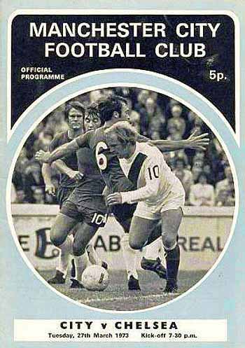 programme cover for Manchester City v Chelsea, Tuesday, 27th Mar 1973