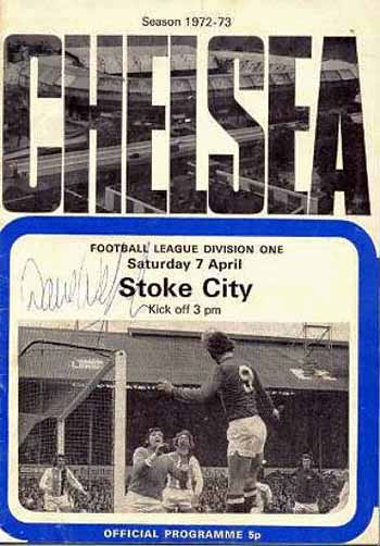 programme cover for Chelsea v Stoke City, Saturday, 7th Apr 1973