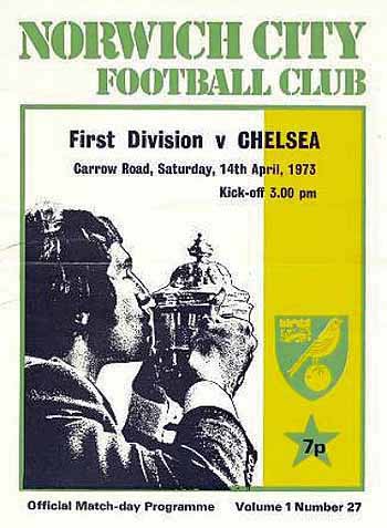 programme cover for Norwich City v Chelsea, 14th Apr 1973
