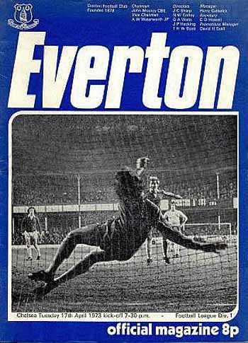 programme cover for Everton v Chelsea, Tuesday, 17th Apr 1973