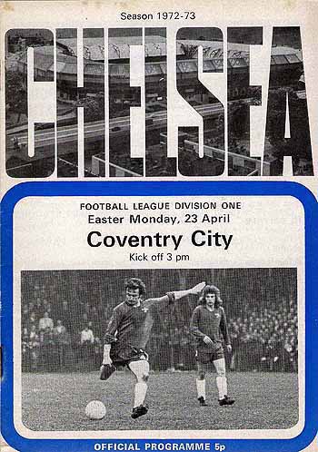 programme cover for Chelsea v Coventry City, Monday, 23rd Apr 1973