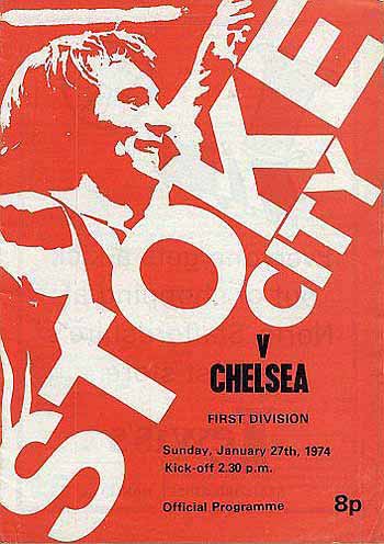 programme cover for Stoke City v Chelsea, 27th Jan 1974