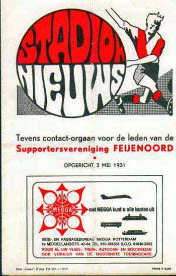 programme cover for Feyenoord v Chelsea, Saturday, 3rd Aug 1974