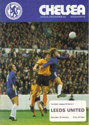 programme cover for Chelsea v Leeds United, Saturday, 18th Jan 1975