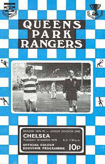 programme cover for Queens Park Rangers v Chelsea, Tuesday, 18th Mar 1975