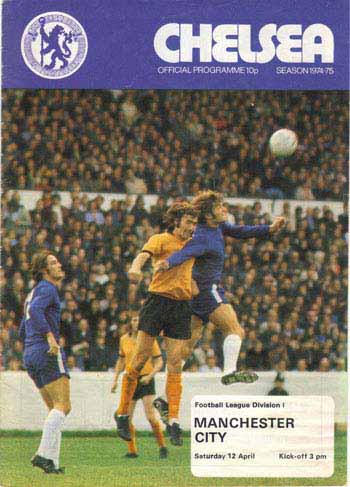 programme cover for Chelsea v Manchester City, 12th Apr 1975