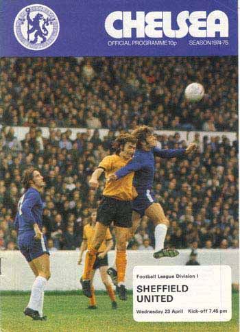 programme cover for Chelsea v Sheffield United, Wednesday, 23rd Apr 1975