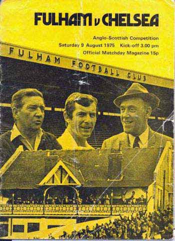 programme cover for Fulham v Chelsea, Saturday, 9th Aug 1975