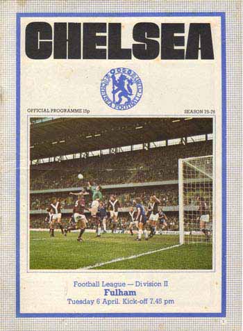 programme cover for Chelsea v Fulham, 6th Apr 1976