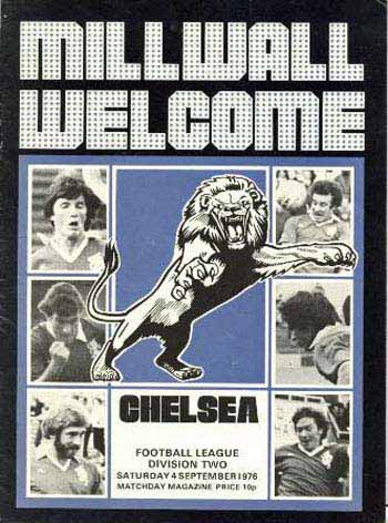 programme cover for Millwall v Chelsea, Saturday, 4th Sep 1976