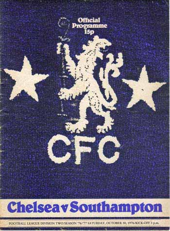 programme cover for Chelsea v Southampton, 30th Oct 1976
