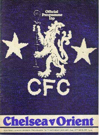 programme cover for Chelsea v Orient, Saturday, 22nd Jan 1977