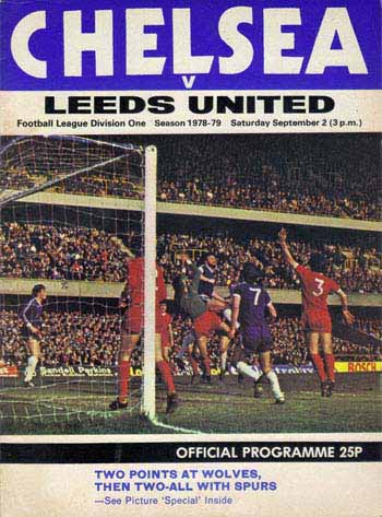 programme cover for Chelsea v Leeds United, Saturday, 2nd Sep 1978