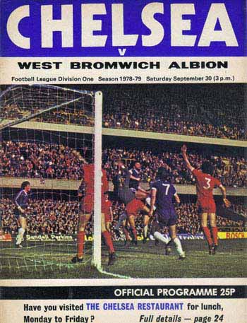 programme cover for Chelsea v West Bromwich Albion, Saturday, 30th Sep 1978