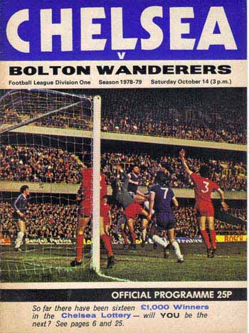 programme cover for Chelsea v Bolton Wanderers, 14th Oct 1978
