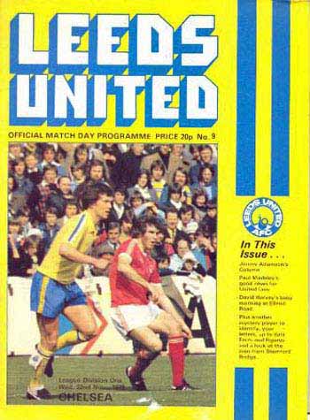 programme cover for Leeds United v Chelsea, Wednesday, 22nd Nov 1978